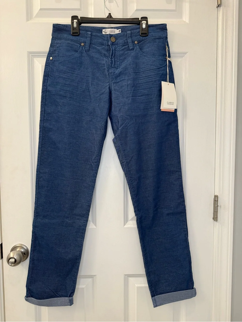 Women’s Title Nine Carve Design Carson Cord Dogtown Pants Size 2 Vintage Blue